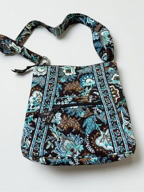 Java Blue Retired Vera Bradley Hipster Crossbody Bag 2006 Teal Brown Y2K Vintage